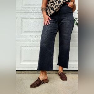 Old Navy Dark Gray High Rise Wide-Leg Jeans